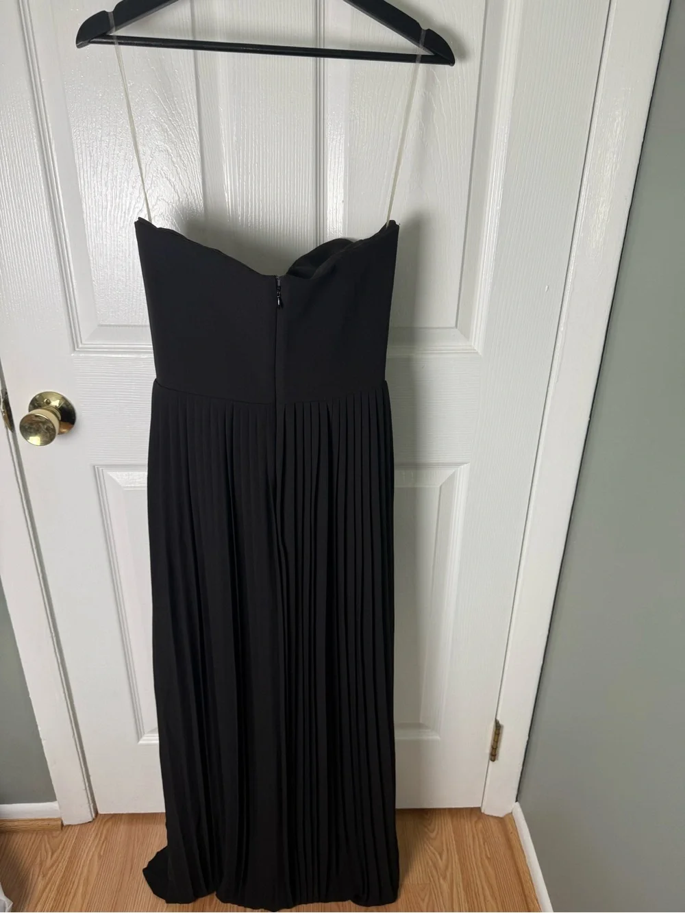 House of CB Marcella Black Georgette Pleated Maxi Dress M - Picture 6 of 10